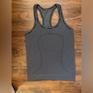 Lululemon Athletica Black and Gray Striped Tank Top